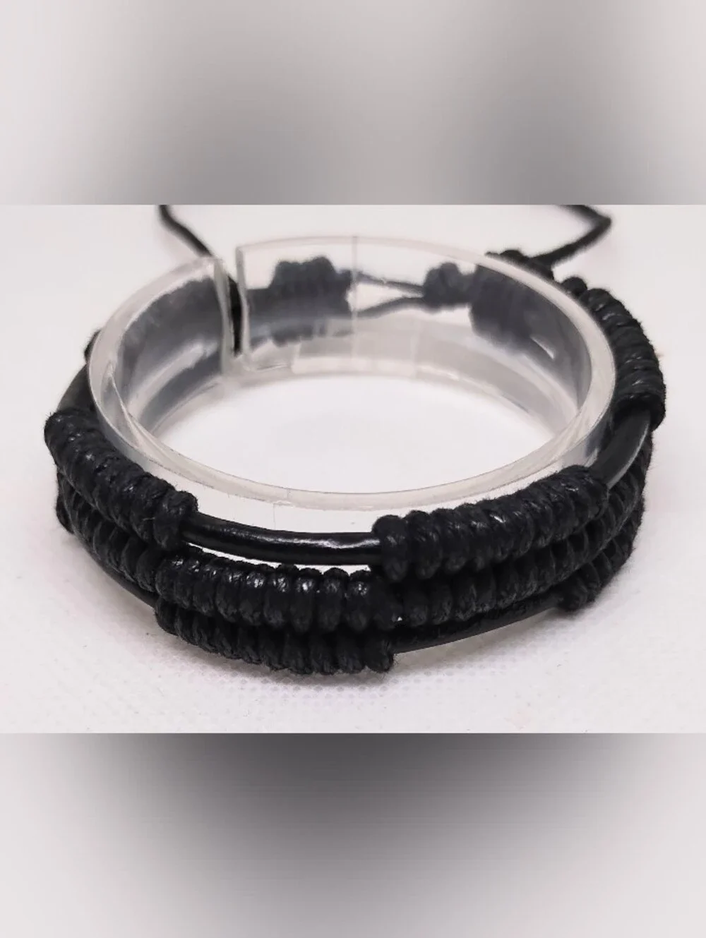 Men's Bracelet‎ Leather Braided Layered Black Jewelry New G18